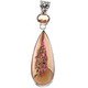 925 Silver Peach Gold-tone Pink Titanium Druzy Citrine Drop Pendant, 2.4"