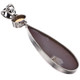 925 Silver Peach Gold-tone Pink Titanium Druzy Citrine Drop Pendant, 2.4"