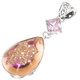 925 Silver Peach Pink Titanium Agate Druzy Pink CZ Sterling Pendant, 2"