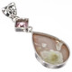 925 Silver Peach Pink Titanium Agate Druzy Pink CZ Sterling Pendant, 2"