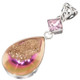 925 Silver Peach Pink Titanium Agate Druzy Pink CZ Sterling Pendant, 2"