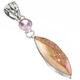 925 Silver Peach Pink Titanium Druzy Agate Pink CZ Sterling Pendant, 1.7"