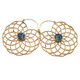 New Zealand Large Paua Abalone Shell Brass Filigree Earrings, 2 1/4"