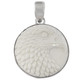 925 Silver Handcarved Eagle Head Bison Bone Bovine Sterling Pendant, 1 1/4"