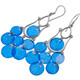 925 Silver Windchime Blue Capiz Shell Chandelier Earrings, 2 1/2"