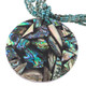 Paua Abalone Shell Mosaic Turquoise Color Glass Seed Beads Necklace, 18"