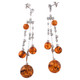925 Silver Amber Cz Gemstone Dangling Earrings, 3 3/4"