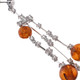 925 Silver Amber Cz Gemstone Dangling Earrings, 3 3/4"