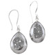 Teardrop Silver Mist Titanium Druzy 925 Silver Earrings, 13/16"