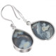 Teardrop Silver Mist Titanium Druzy 925 Silver Earrings, 13/16"