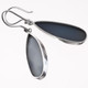 925 Silver Teardrop Black Titanium Pear Druzy Agate Sterling Earrings, 1"