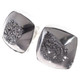 925 Silver Square Black Titanium Agate Druzy Stud Post Earrings, 0.5"