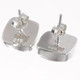 925 Silver Square Black Titanium Agate Druzy Stud Post Earrings, 0.5"