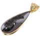 Vermeil Gold Plated 925 Silver Pear Teardrop Black Titanium Druzy Pendant, 2"