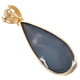 Vermeil Gold Plated 925 Silver Pear Teardrop Black Titanium Druzy Pendant, 2"