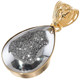 Vermeil Gold 925 Silver Mist Pear Teardrop Titanium Druzy Sterling Pendant, 1.5"