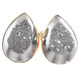 Vermeil Gold 925 Silver Teardrop Mist Druzy Agate Post Earrings, 0.7"