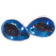 925 Silver Teardrop Cobalt Blue Titanium Druzy Agate Post Earrings, 0.7"