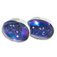 925 Silver Oval Peacock Purple Green Titanium Agate Druzy Stud Earrings, 0.6"