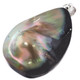 925 Sterling Iridescent Mabe Blister Pearl In Shell Sterling Pendant, 2.1653543307086616"