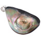 925 Sterling Iridescent Mabe Blister Pearl In Shell Sterling Pendant, 2.1653543307086616"
