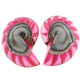 925 Silver Pink Resin Fill Nautilus Shell Chamber Sterling Stud Earrings, 1.2"