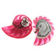 925 Silver Pink Resin Fill Nautilus Shell Chamber Sterling Stud Earrings, 1.2"