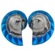 925 Silver Blue Resin Fill Nautilus Shell Chamber Sterling Stud Earrings, 1.2"