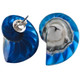 925 Silver Blue Resin Fill Nautilus Shell Chamber Sterling Stud Earrings, 1.2"