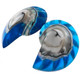 925 Silver Blue Resin Fill Nautilus Shell Chamber Sterling Stud Earrings, 1.2"