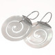 925 Silver Tribal Mother Of Pearl Shell Spiral Sterling Earrings, 1 1/4"