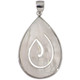 925 Silver White Hand Carving Mother Of Pearl Shell Sterling Pendant, 1.8"