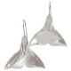 925 Silver Whale Tail White Oyster Mother Of Pearl Shell Earrings, 0.9"