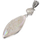 925 Silver Opal Titanium Druzy White Mabe Pearl Sterling Pendant, 2 1/2"