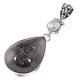 925 Silver Black Titanium Agate Druzy Freshwater Pearl Sterling Pendant, 1 7/8"