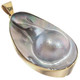 Premium South Sea Mabe Blister Ocean Cultured Pearl Shell Brass Pendant, 2.283464566929134"