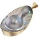 Premium South Sea Mabe Blister Ocean Cultured Pearl Shell Brass Pendant, 2.283464566929134"