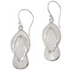 925 Silver Flip Flops Beach Sandals White Mother Pearl Shell Earrings, 0.9"