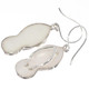 925 Silver Flip Flops Beach Sandals White Mother Pearl Shell Earrings, 0.9"