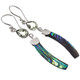 925 Silver Prasiolite Green Amethyst Paua Abalone Shell Drop Earrings, 1.8"