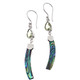 925 Silver Prasiolite Green Amethyst Paua Abalone Shell Drop Earrings, 1.8"