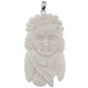 925 Silver Hand Carving Goddess Of The Hunt Bison Bone Sterling Pendant, 3"
