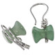 925 Silver Cute Barbell  Green Aventurine Sterling Earrings, 3/4"