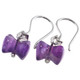 925 Silver Cute Barbell  Purple Amethyst Sterling Earrings, 3/4"