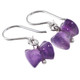 925 Silver Cute Barbell  Purple Amethyst Sterling Earrings, 3/4"