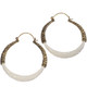 Buffalo Bone Hoop Shell Filigree Hand Carving Brass Filigree Earrings, 2"
