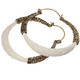 Buffalo Bone Hoop Shell Filigree Hand Carving Brass Filigree Earrings, 2"