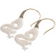 Dragon White Bison Bone Double Sided Hand Carving Brass Earrings, 2.3"
