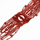 Long Handmade Mother Of Pearl Coral Red Glass Seed Beads Necklace