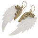 Exquisite Angel Wing Oyster Mother Of Pearl Shell Hand Carving Earrings, 2,6"